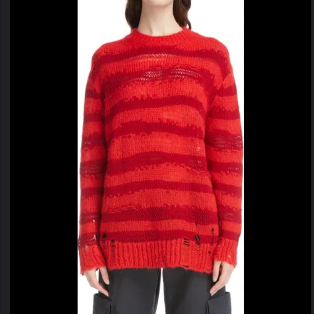 Acne Red Striped Women's Sweater
